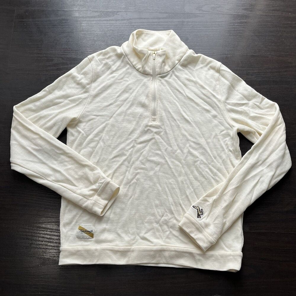 Tracksmith Womens Downeaster Merino Mid Layer 1/4 Zip Pullover Running Sz Small